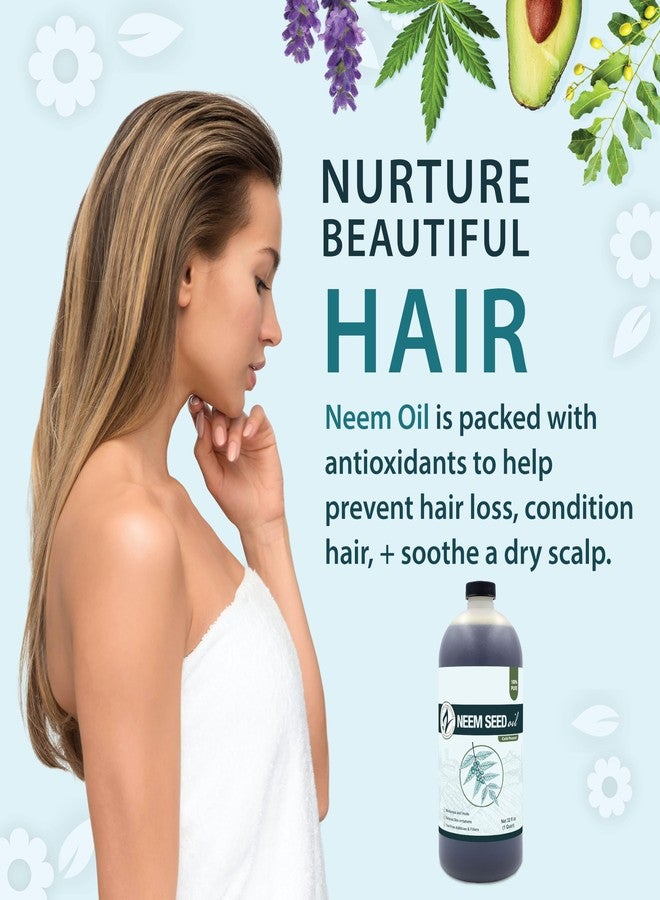 Zatural 100% Pure Neem Seed Oil | Cold Pressed, Undiluted Natural Oil for Skin Conditioning, Hair Moisture & Botanical Blending (32 Fl Oz) - Image 4
