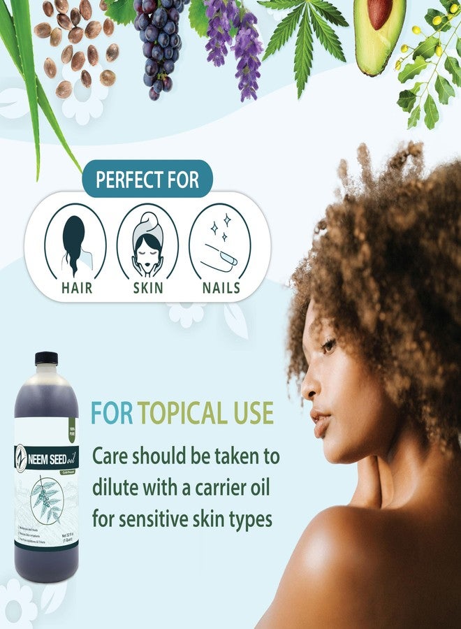 Zatural 100% Pure Neem Seed Oil | Cold Pressed, Undiluted Natural Oil for Skin Conditioning, Hair Moisture & Botanical Blending (32 Fl Oz) - Image 3