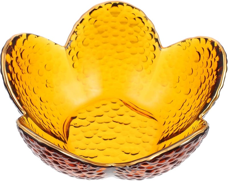 Luxshiny Luxshiny 1pc Salad Bowl Clear Fruit Plate Food Serving Sundae Kitchen Supplies Home Tableware Crystal Candy Dish Bowl Dessert Phnom Mini Containers Lotus Fruit Plate Glass Spaghetti Snack  - Image 1