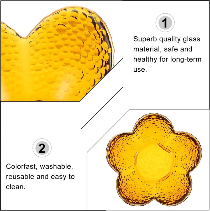 Luxshiny Luxshiny 1pc Salad Bowl Clear Fruit Plate Food Serving Sundae Kitchen Supplies Home Tableware Crystal Candy Dish Bowl Dessert Phnom Mini Containers Lotus Fruit Plate Glass Spaghetti Snack  - Image 5