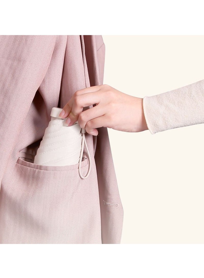 Mini Folding Umbrella Small Travel Compact Umbrella Sunproof and UV Proof Lightweight Sun Umbrellas with 99.99% Shade Rate More Suitable for Women - Image 3