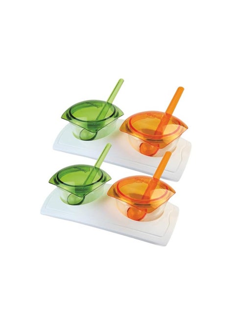 Herevin Imperia Snacks Serving Set with Spoon and Cover, 4-Pieces, Color may vary