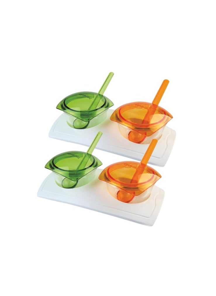 HEREVIN - Herevin Imperia Snacks Serving Set with Spoon and Cover, 4-Pieces, Color may vary - Image 1
