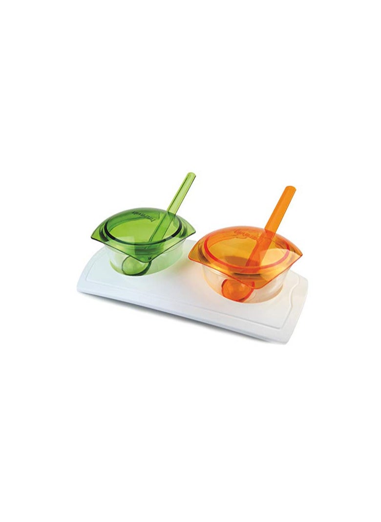 HEREVIN - Herevin Imperia Snacks Serving Set with Spoon and Cover, 4-Pieces, Color may vary - Image 1