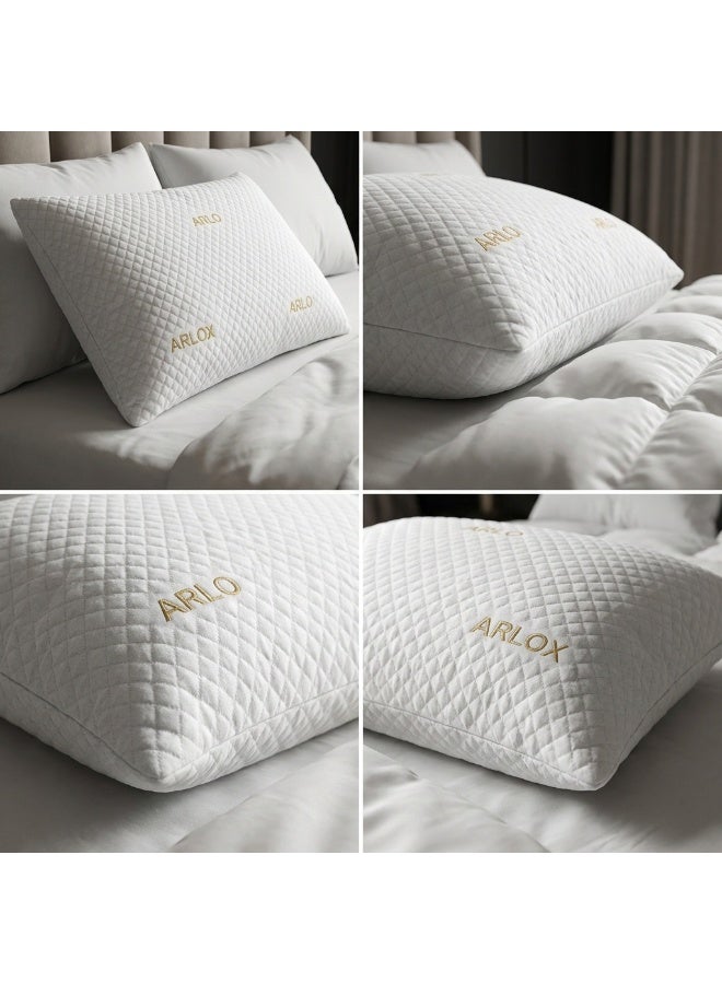 أرلو مخدة أرلوكس لومي الفندقية – 1500 جم ميكروفايبر بديل ريش النعام – قماش كولر بارد – 75×50 سم - Image 1