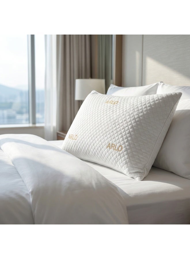 أرلو مخدة أرلوكس لومي الفندقية – 1500 جم ميكروفايبر بديل ريش النعام – قماش كولر بارد – 75×50 سم - Image 4