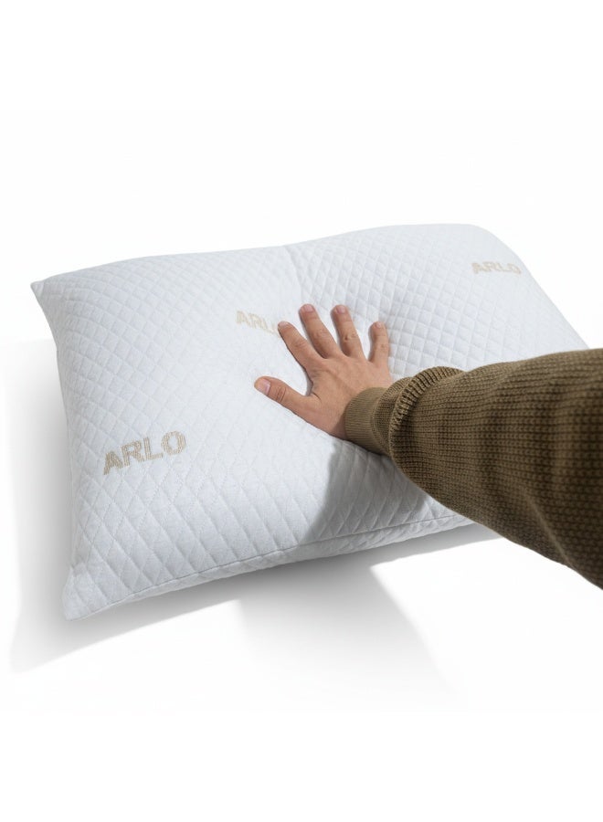أرلو مخدة أرلوكس لومي الفندقية – 1500 جم ميكروفايبر بديل ريش النعام – قماش كولر بارد – 75×50 سم - Image 5