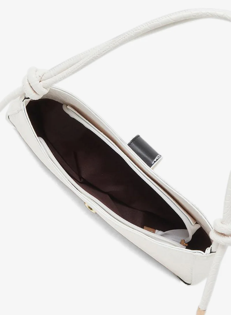 Styli  Croc Textured Buckle Detail Shoulder Bag for Women | Best Price UAE