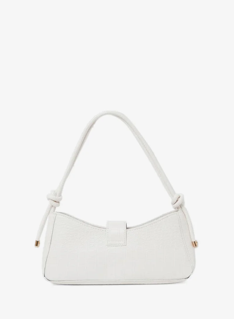Styli  Croc Textured Buckle Detail Shoulder Bag for Women | Best Price UAE