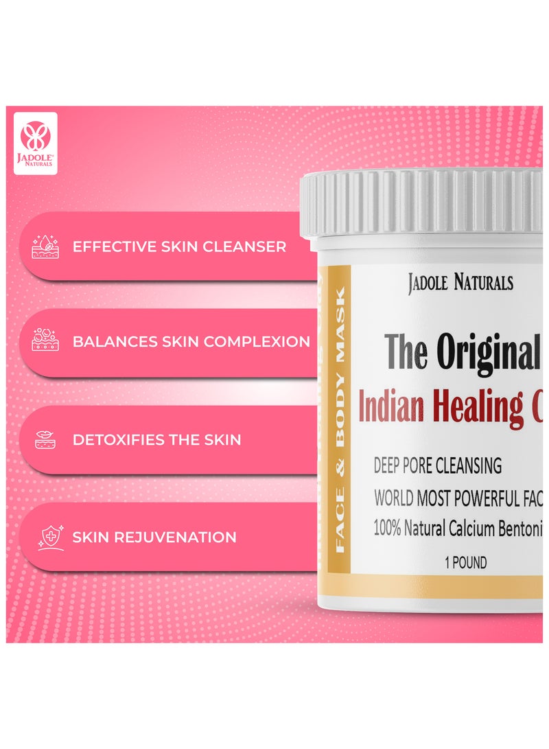 Jadole Naturals Indian Healing Clay | Deep Pore Cleansing, Removes Toxins & Impurities - Image 4