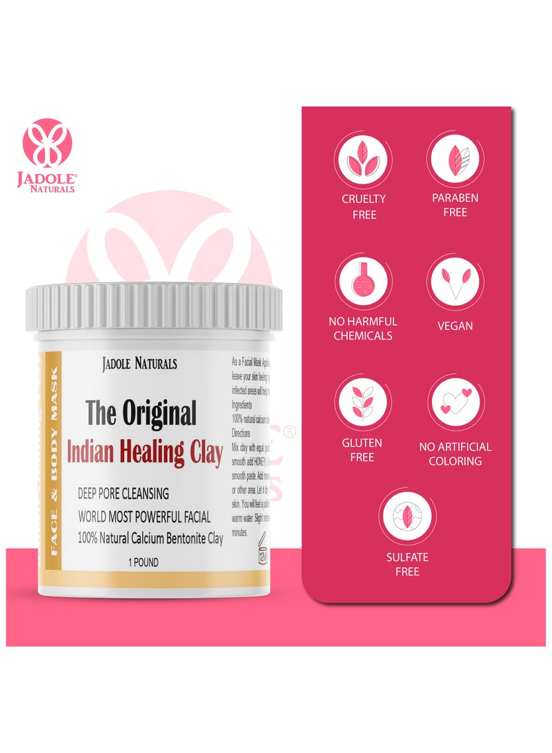 Jadole Naturals Indian Healing Clay | Deep Pore Cleansing, Removes Toxins & Impurities - Image 5