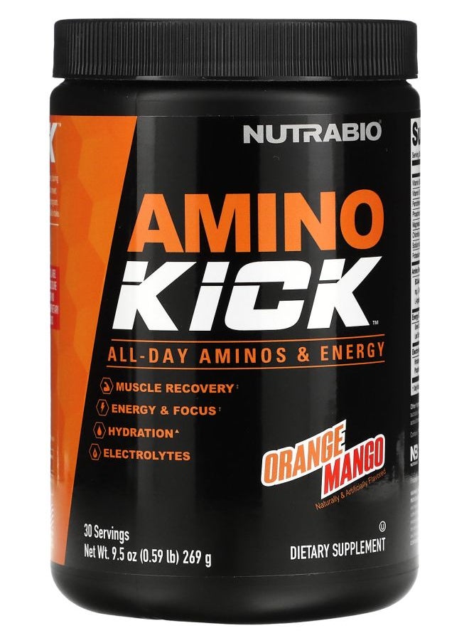 NutraBio Amino Kick Orange Mango 0.59 lb (269 g) 