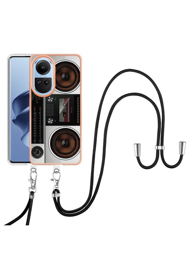 S-TOP Case For OPPO Reno10 5G Global Electroplating Dual-side IMD Phone Case with Lanyard - Image 2