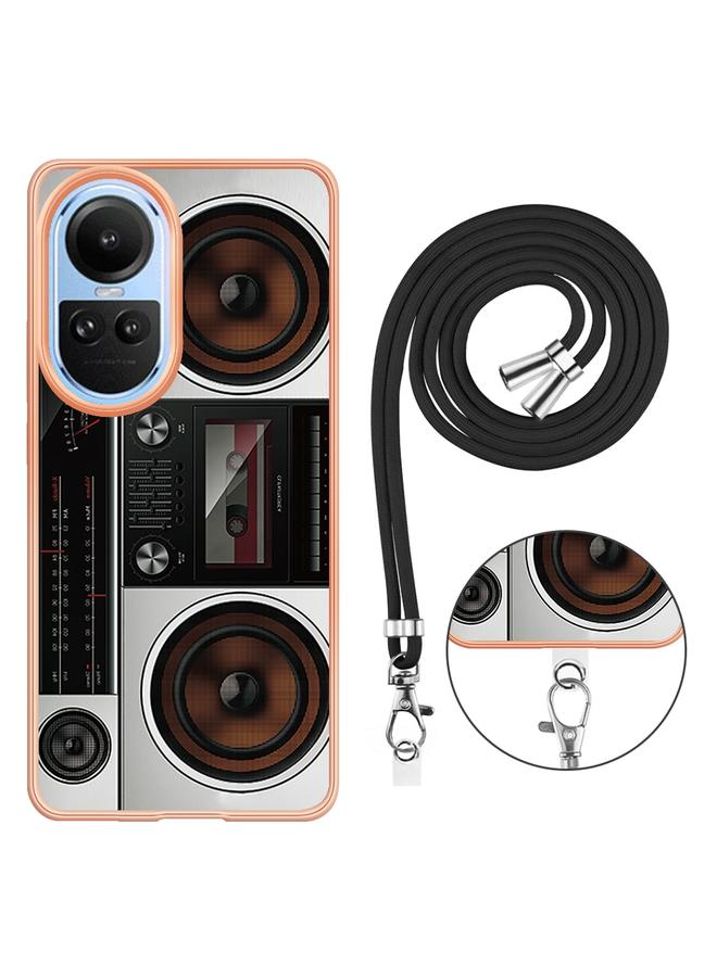 S-TOP Case For OPPO Reno10 5G Global Electroplating Dual-side IMD Phone Case with Lanyard - Image 3