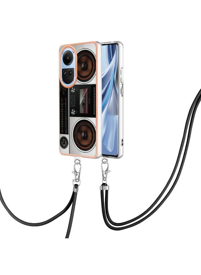 S-TOP Case For OPPO Reno10 5G Global Electroplating Dual-side IMD Phone Case with Lanyard - Image 1