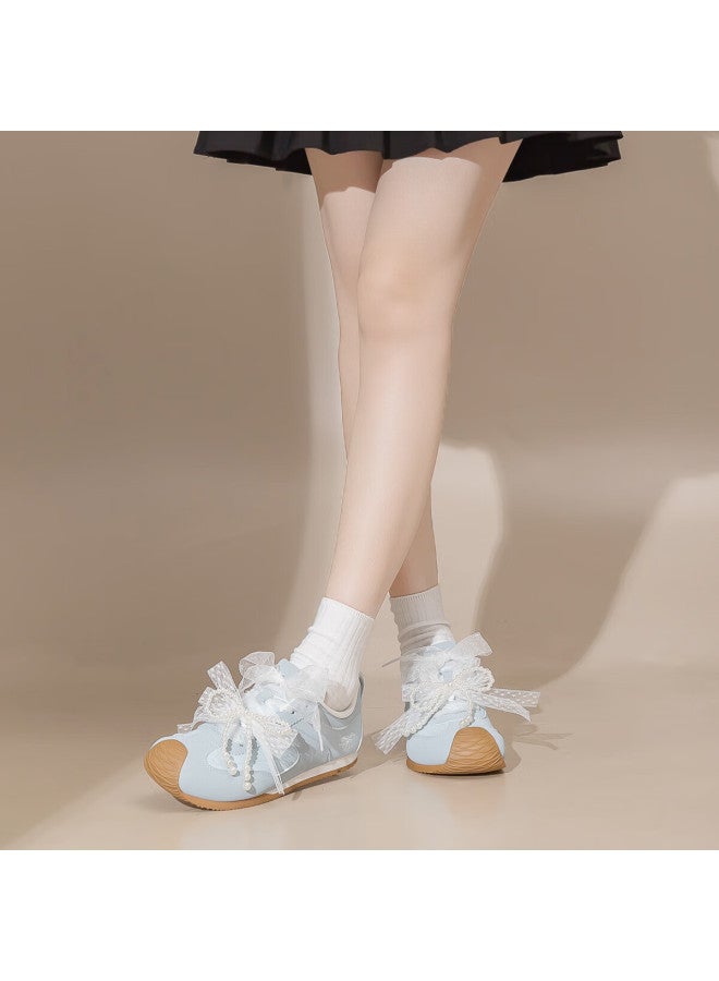 Pull Back Warrior Women's Soft Sole German Training Shoes Leather Casual Sneakers Wxy5238z Mist Blue Size 35 - Image 4