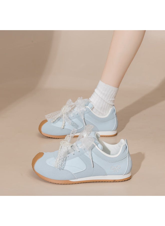 Pull Back Warrior Women's Soft Sole German Training Shoes Leather Casual Sneakers Wxy5238z Mist Blue Size 35 - Image 3