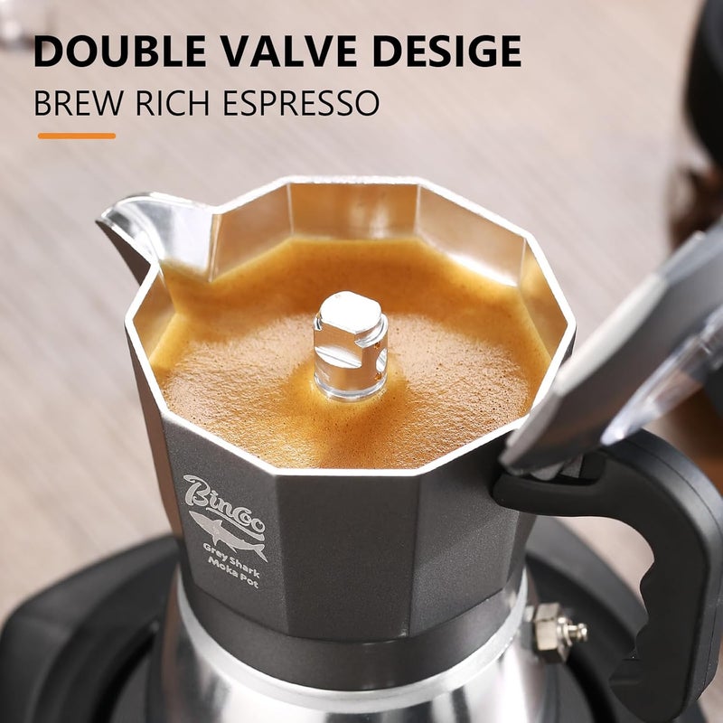 Bincoo Stovetop Espresso Coffee Maker,Moka Pot 120ML-4.06oz,Italian Style Coffee Maker, 2 Cup Aluminum Espresso Portable Cafetera Moka Pot for Home Travel Camping - Image 4