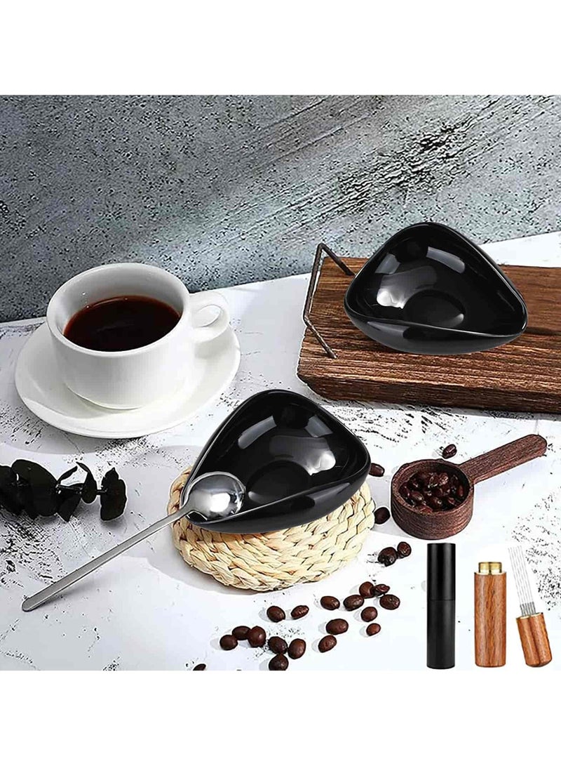 Anmi 4-Piece Espresso Accessories Set - Ceramic Dosing Tray, Coffee Spray Bottle, Stirring Needles & Spoon | Premium Black Coffee Dosing Kit - Image 5