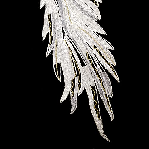 FEEPOP 1 Pair of White High-Density Fine Milk Silk Fabric Embroidery Lace DIY Stage Costume Accessories Headwear Accessories (Color 1) - Image 5