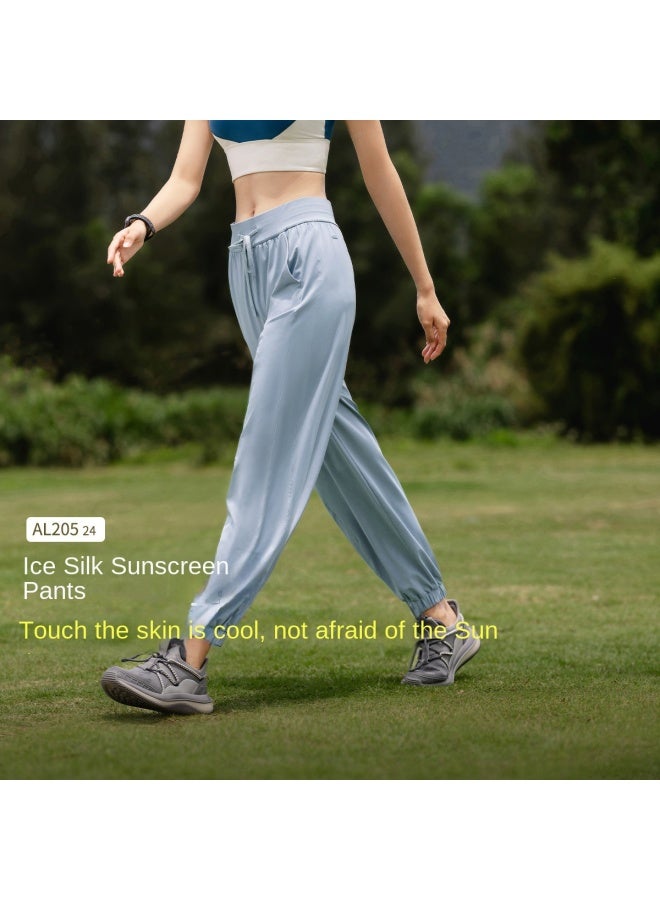 Cool Sun-proof】spring/summer Bestseller Women's Casual Pants With Cuffed Legs, Sun Protection, Tummy Control, High Waist, Cooling, Leg-lengthening Effect - Image 2