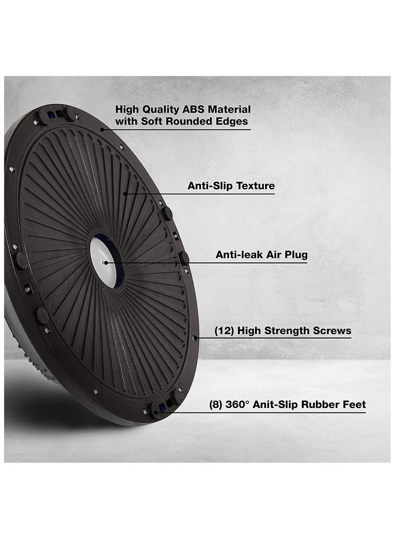 23" Yoga Balance Trainer Ball for Home Gym Workouts with Resistance Bands & Pump, Grey - Image 2