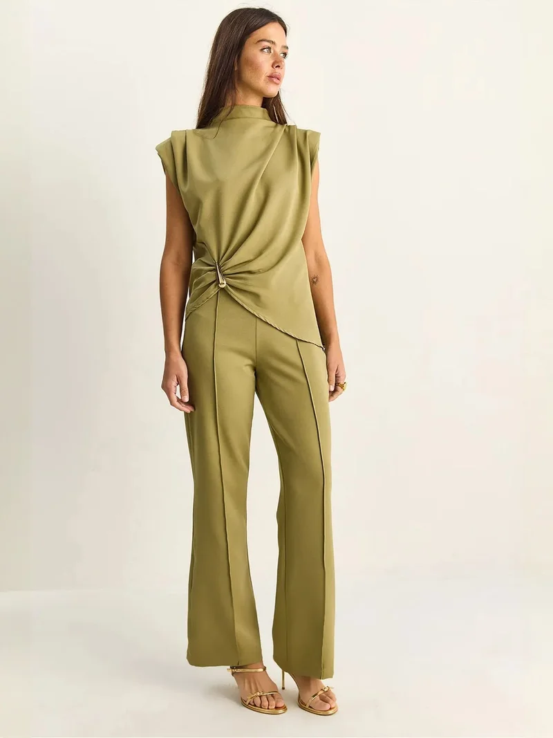 بيانكو لوتشي LUCCI High Waist Flare Leg Co-ord Set