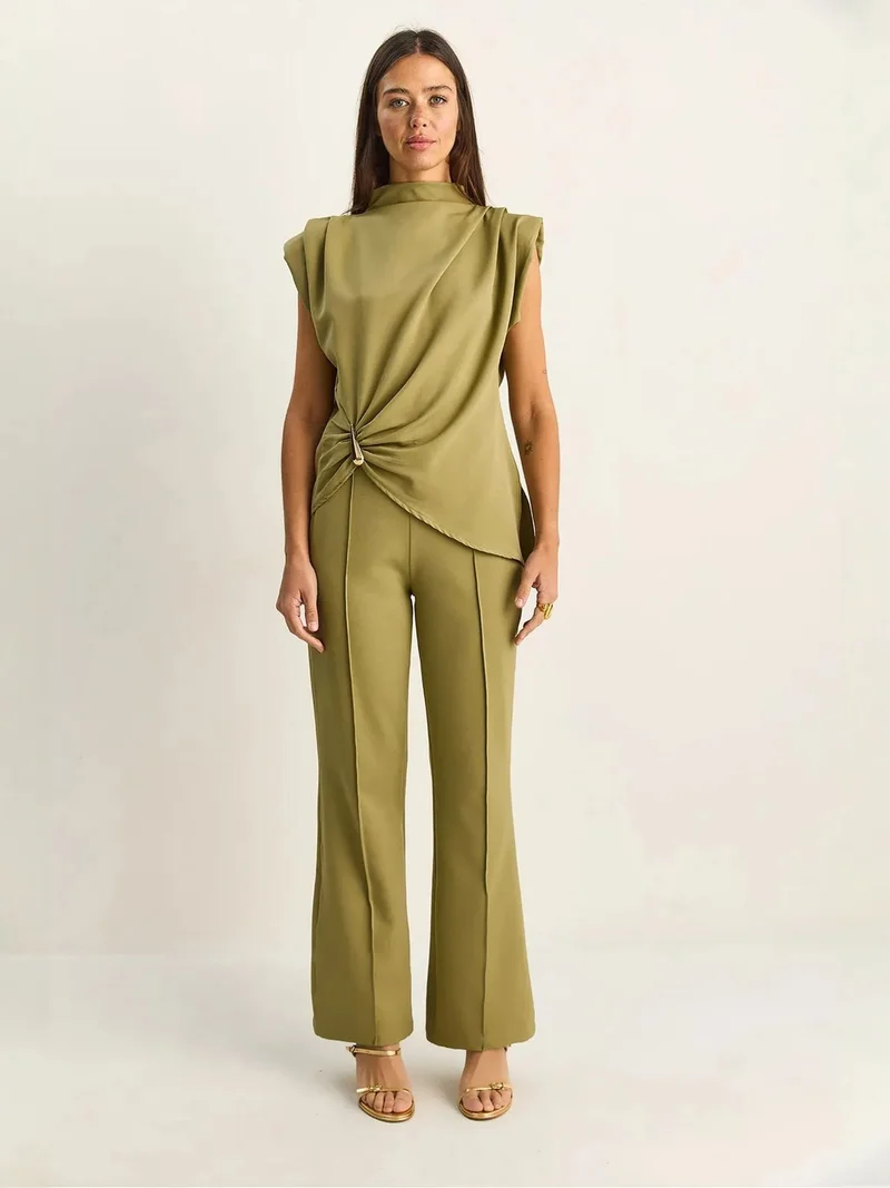 بيانكو لوتشي LUCCI High Waist Flare Leg Co-ord Set