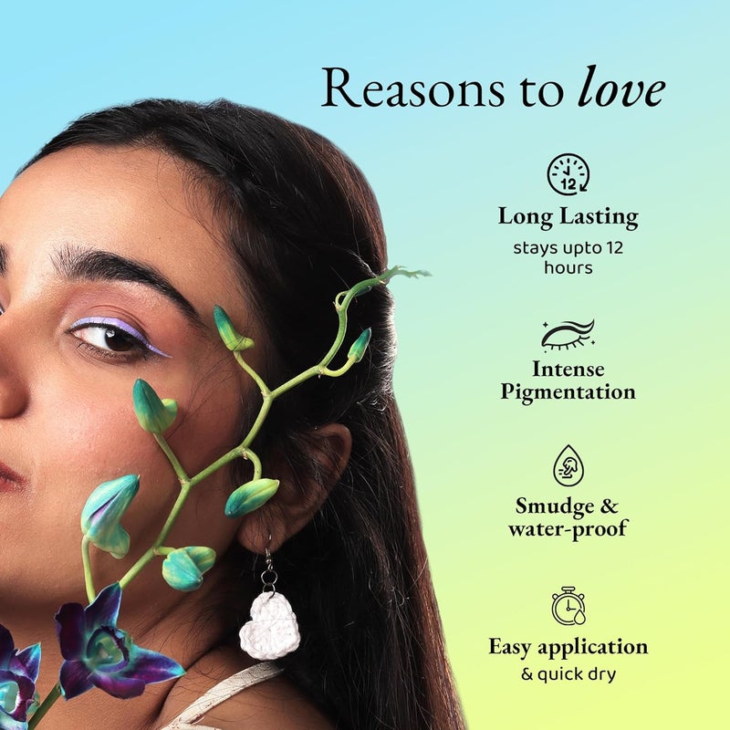 Elitty 1010 Pop Colour Waterproof Liquid Eyeliner Combo Pack of 10  Matte Shades Purple Peach Cyan Green Yellow Black  Metallic Shades Purple Green Pink Silver Rust  Lasts Upto 12 Hrs  4 ML Each - Image 3