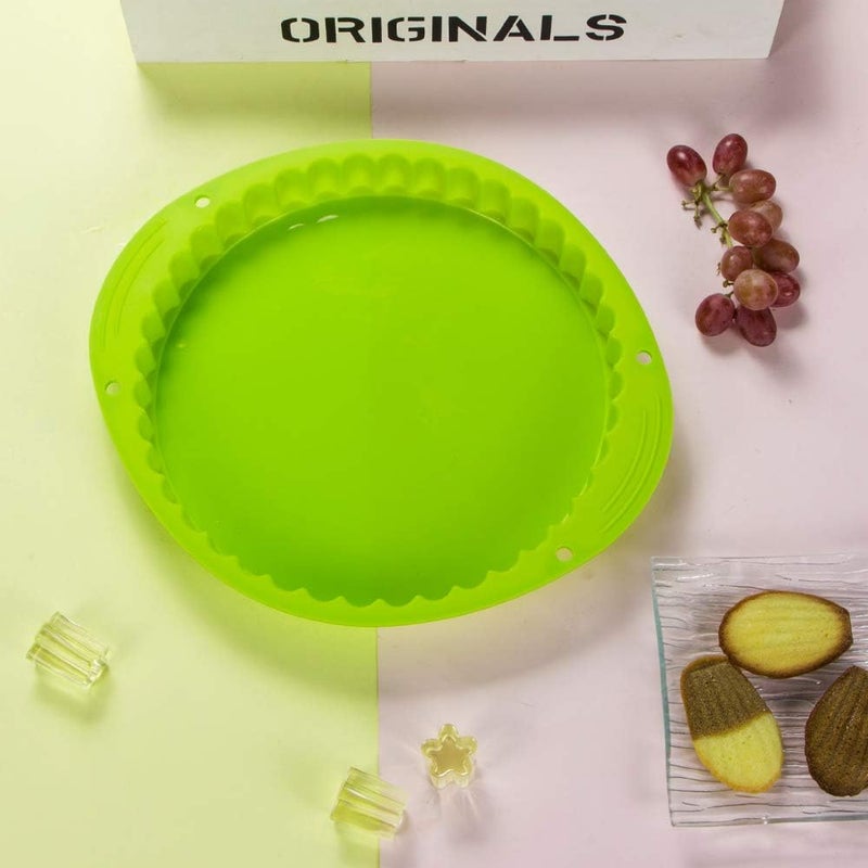 Webake Tart Pan Silicone Pie/Flan Pan 9.5 Inch Quiche Baking Dish Non-Stick Pizza Pie Mold - Image 3