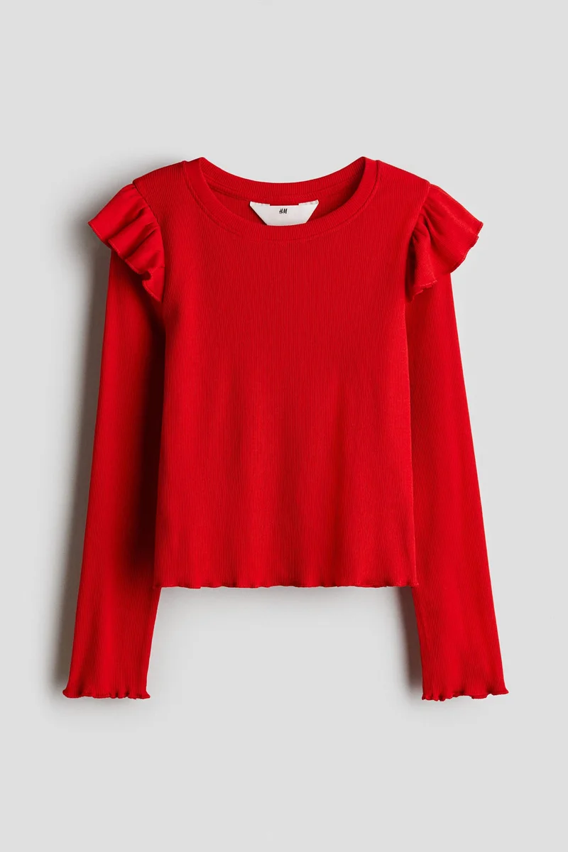 H&M Frill-trimmed jersey top