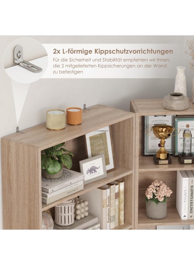 6-Tier Wooden Bookcase Shelf, 6 Compartment Storage Rack for Living Room, Study, Office, Toys, Magazines, Bookshelf Organizer with Modern Scandinavian Design, Durable Floor Standing Display Shelf 180 x 60 x 23.5 cm - Image 4