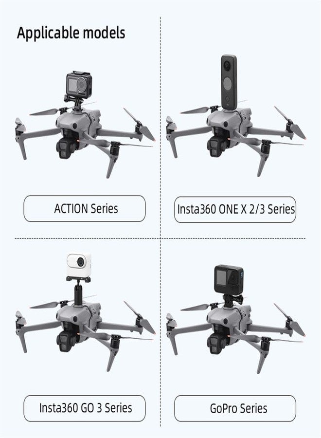 GetZget حامل كاميرا الحركة GetZget® متوافق مع كاميرات الحركة DJI Air 3/ Air 3S/ Insta 360/ Go Pro، مزود بمحول 1/4 بوصة - ملحقات - Image 3