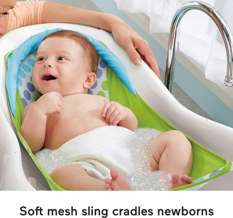 Fisher-Price Baby to Toddler Bath 4-In-1 Sling â€˜N Seat Tub with Removable Infant Support and 2 Toys, Green - Image 3