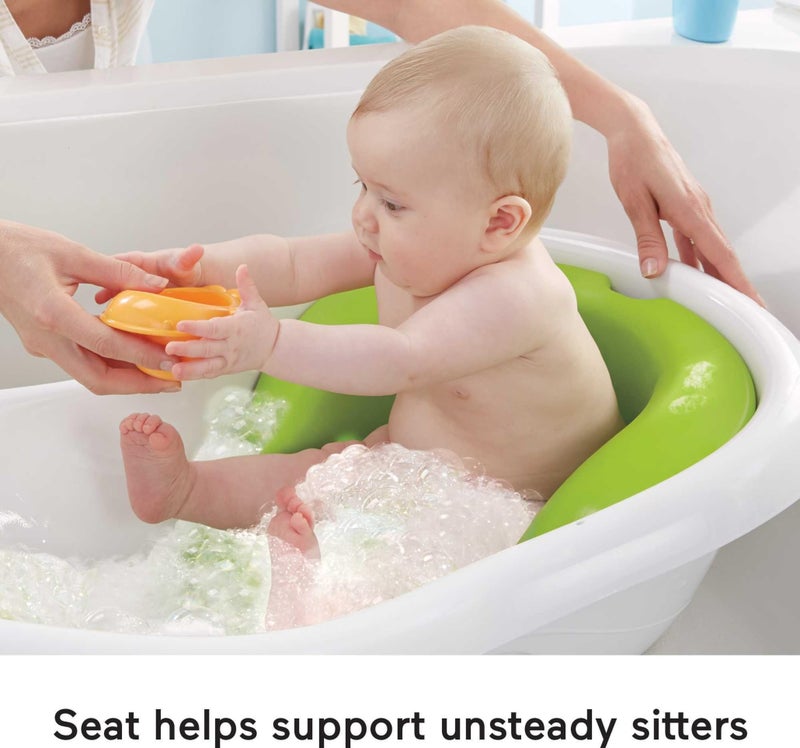 Fisher-Price Baby to Toddler Bath 4-In-1 Sling â€˜N Seat Tub with Removable Infant Support and 2 Toys, Green - Image 4