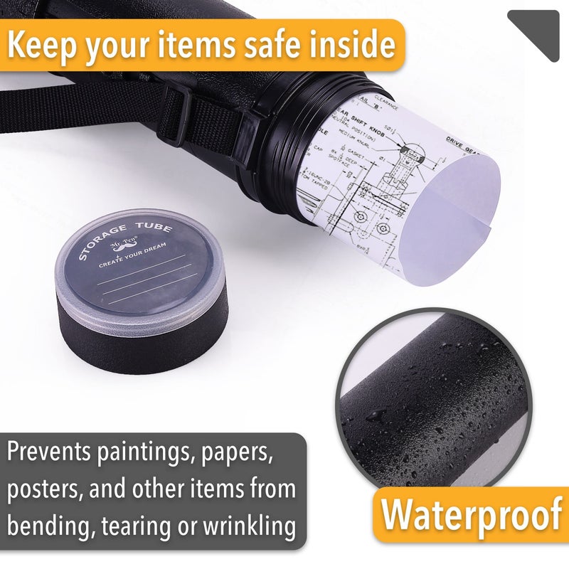 Mr. Pen- Poster Tube, 25" to 40", Extendable Poster Tube with Strap, Poster Carrying Case, Telescoping Tube, Art & Poster Transport Tubes, Poster Tubes for Storage, Poster Holder Tube, Blueprint Tube - Image 4