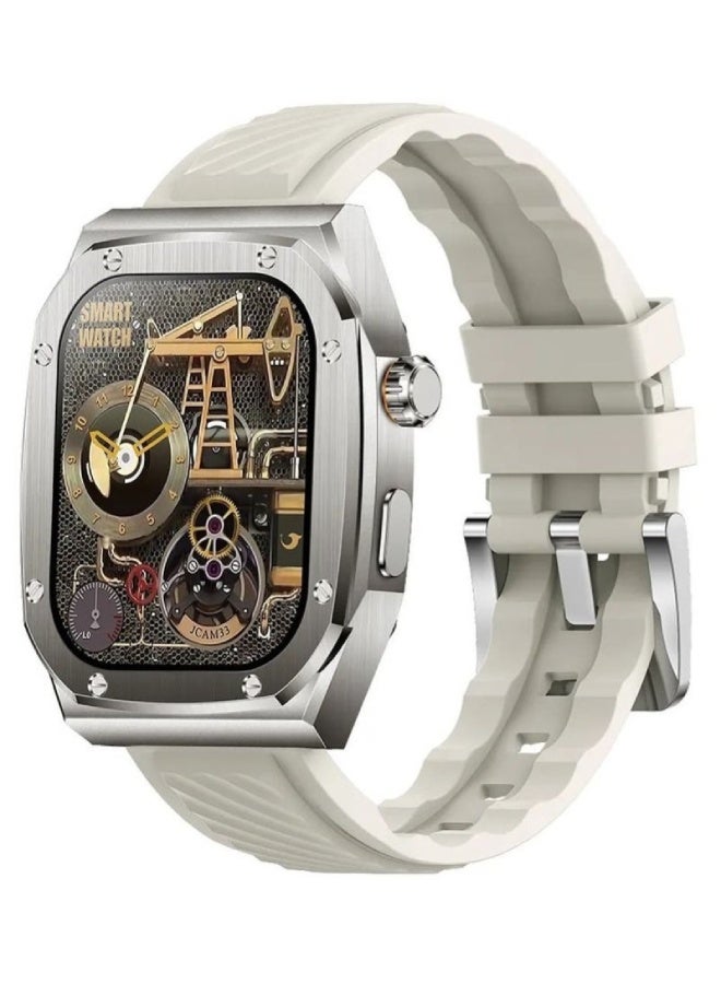 AROAQ Z79 Max Smart Watch 2.1 Inch HD Display, NFC, Compass, Bluetooth Calls, Music Player, Heart Rate, BP & SpO2 Monitoring, Fitness & Health Tracker – Gray - Image 1