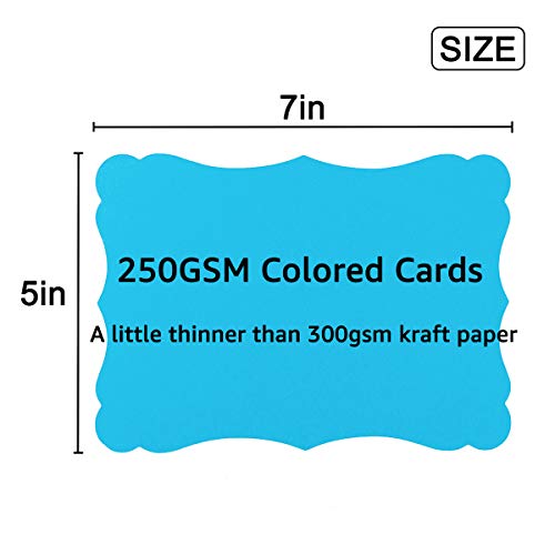 Homtable 50 Pack Blank Kraft Cards Cardstock Thick Paper Brown Greeting Cards for DIY Gift Card Menus, Baby Shower and Wedding Invitations (Multicolored, 5x7IN) - Image 2