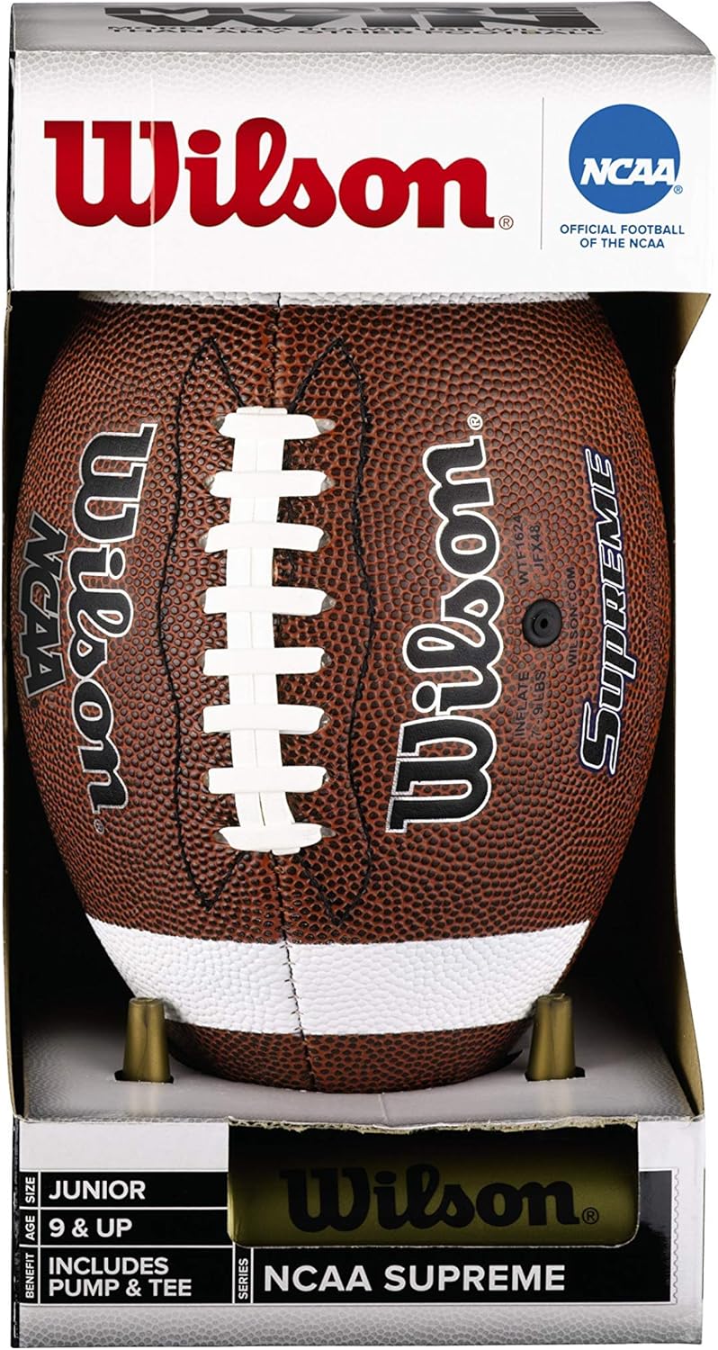 Wilson كرة القدم الجلدية المركبة ويلسون NCAA سوبريم مع مضخة و قاعدة - حجم صغير - Image 2