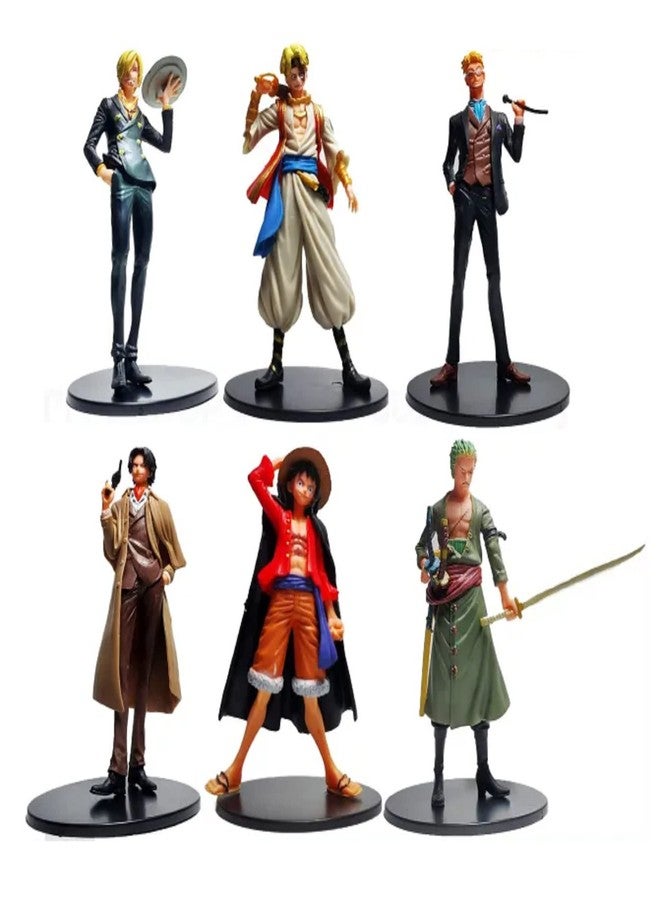 AUGEN One Piece Set of 6 D Action Figure Limited Edition for Car Dashboard, Decoration, Cake, Office Desk & Study Table (16cm)(Pack of 6) - Image 1