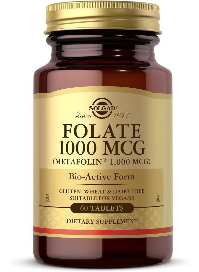 Solgar Folate 1000 mcg, 120 Tablets - Image 1