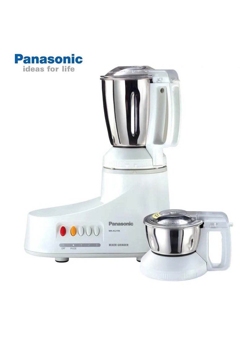 Panasonic Powerful Mixer Grinder, 2 Stainless Steel Jars, Compact And Versatile For Everyday Kitchen Use 1 L 1000 W MX-AC210S White - Image 2