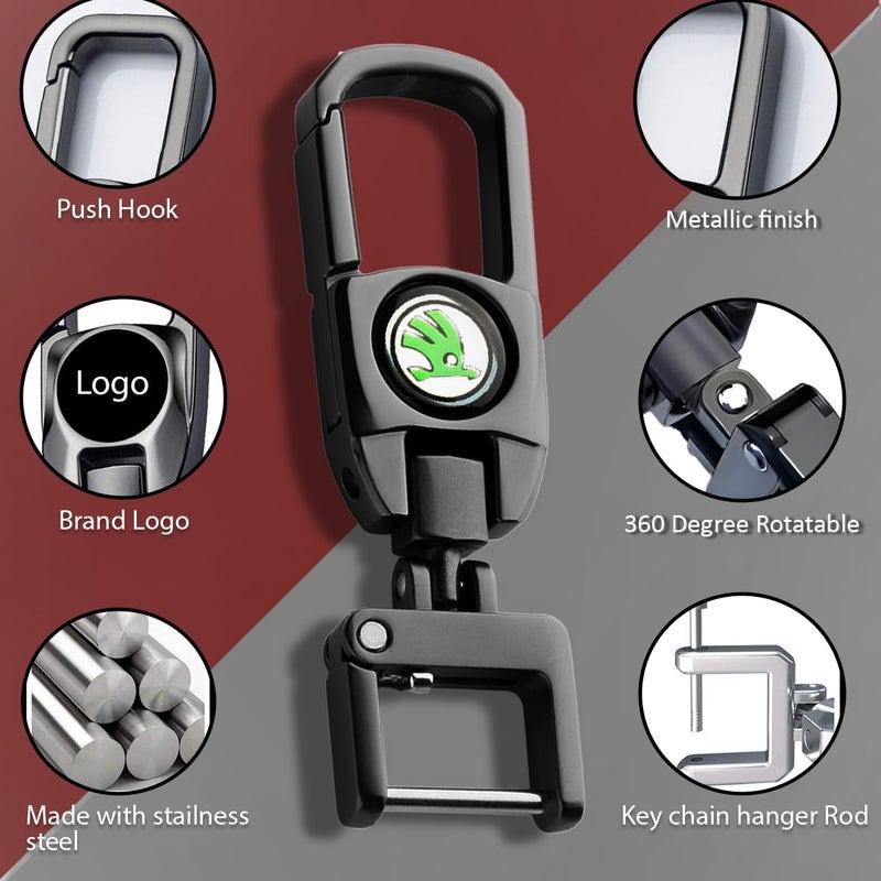 CONTACTS Heavy-Duty Stainless Steel Keychain – Compatible with Skow-da Kushaq, Octavia RS, Kodiaq 2024, Superb, Slavia Monte Carlo - Image 3