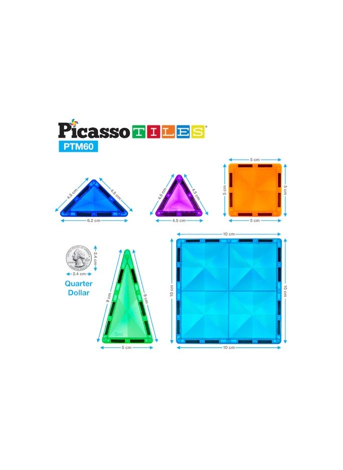 Magnetic Mini Diamond Building 60-Pieces, Building Blocks, Educational Toy Set, Construction Building Kit For Child Brain Development