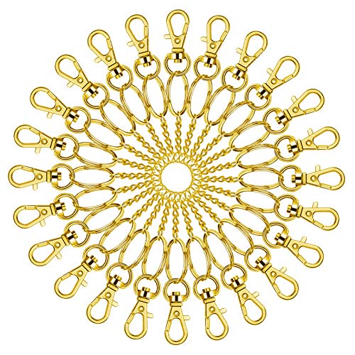 Oubaka 150Pcs Gold Swivel Snap Hook Set,Swivel Clasp Keychain Hook Lobster Clasp Split Key Rings with Chain and Jump Rings Bulk for Keychain Lanyard,Jewelry,DIY Crafts Supplies - Image 1