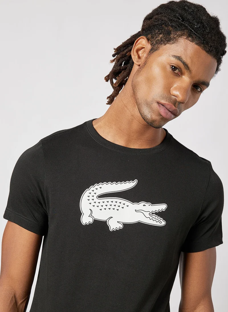 Lacoste Black Logo Crew Neck T-Shirt  | Best Price UAE