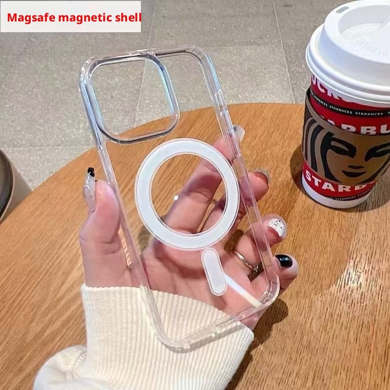حافظة هاتف شفافة مغناطيسية لآيفون - Image 1