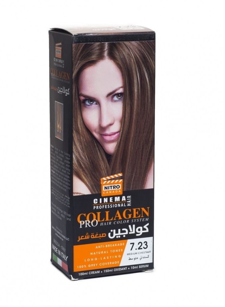 NITRO CANADA Collagen Hair Dye Medium Chestnut 7.23 - Image 1