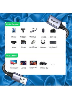 MOWSIL USB Extension Cable 5Mtr ,USB A Male to Female Extension Cord USB 3.0 Extender 5Gbps Data Transfer Compatible with Webcam, Phone, USB hub, Mouse, Keyboard, Hard Drive, Headset,  - Image 3