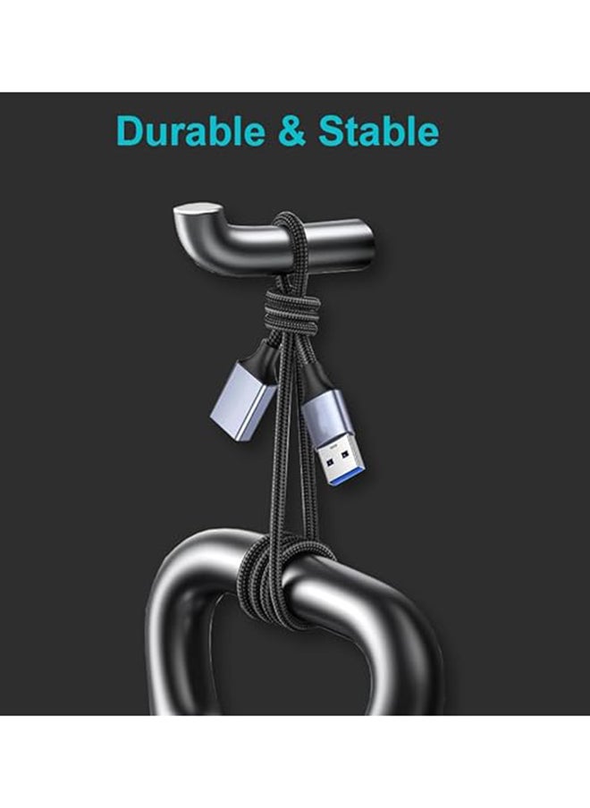 MOWSIL كابل تمديد USB بطول 5 أمتار، كابل تمديد USB A ذكر إلى أنثى، موسع USB 3.0، نقل بيانات بسرعة 5 جيجابت في الثانية، متوافق مع كاميرا الويب والهاتف ومحور USB والفأرة ولوحة المفاتيح والقرص الصلب وسماعة الرأس،  - Image 4